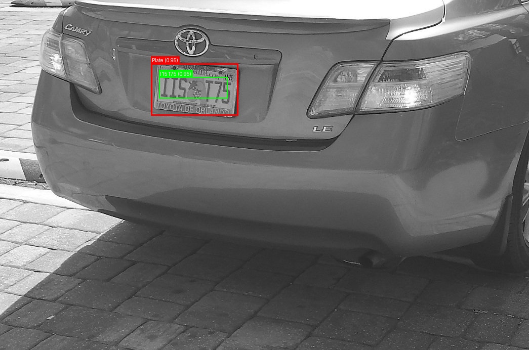 Processed image with license plate annotations