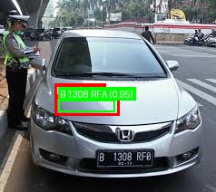 Processed image with license plate annotations