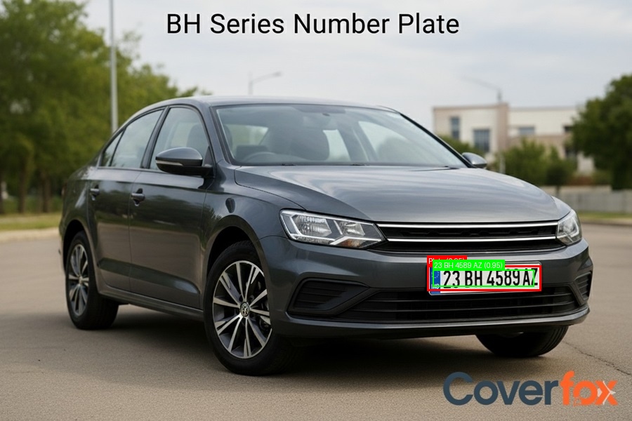 Processed image with license plate annotations