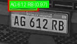 Processed image with license plate annotations
