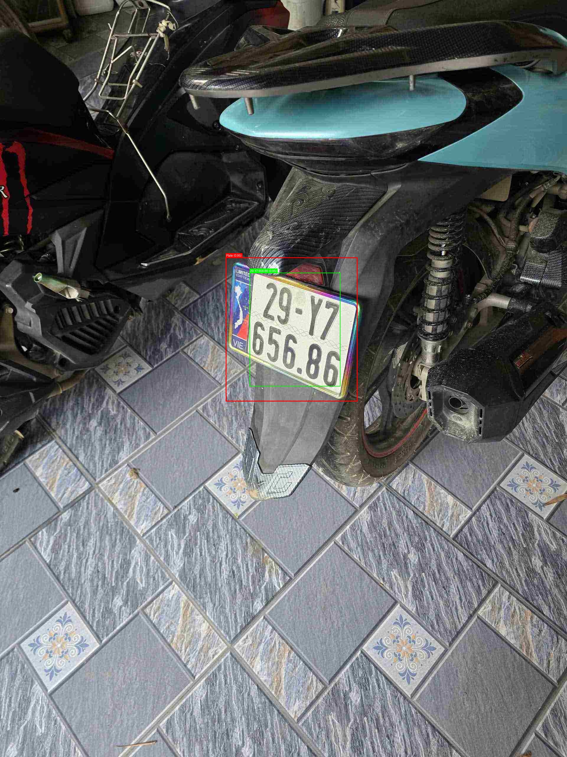 Processed image with license plate annotations