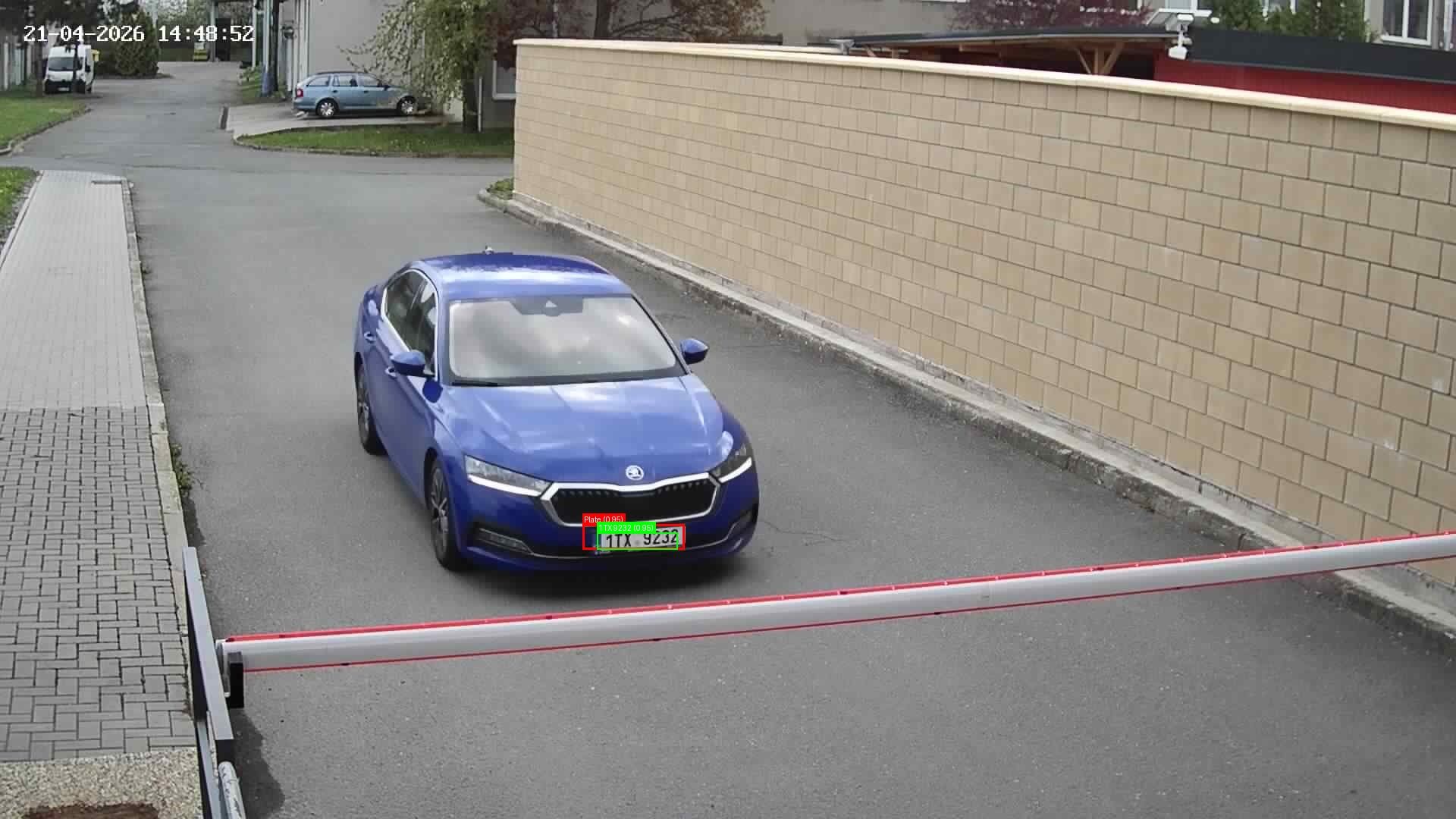 Processed image with license plate annotations