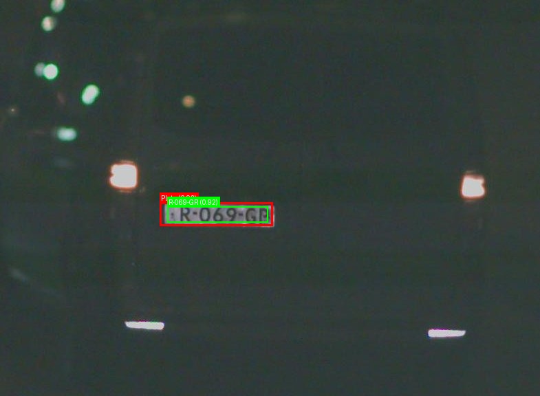 Processed image with license plate annotations