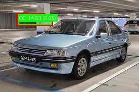 Processed image with license plate annotations