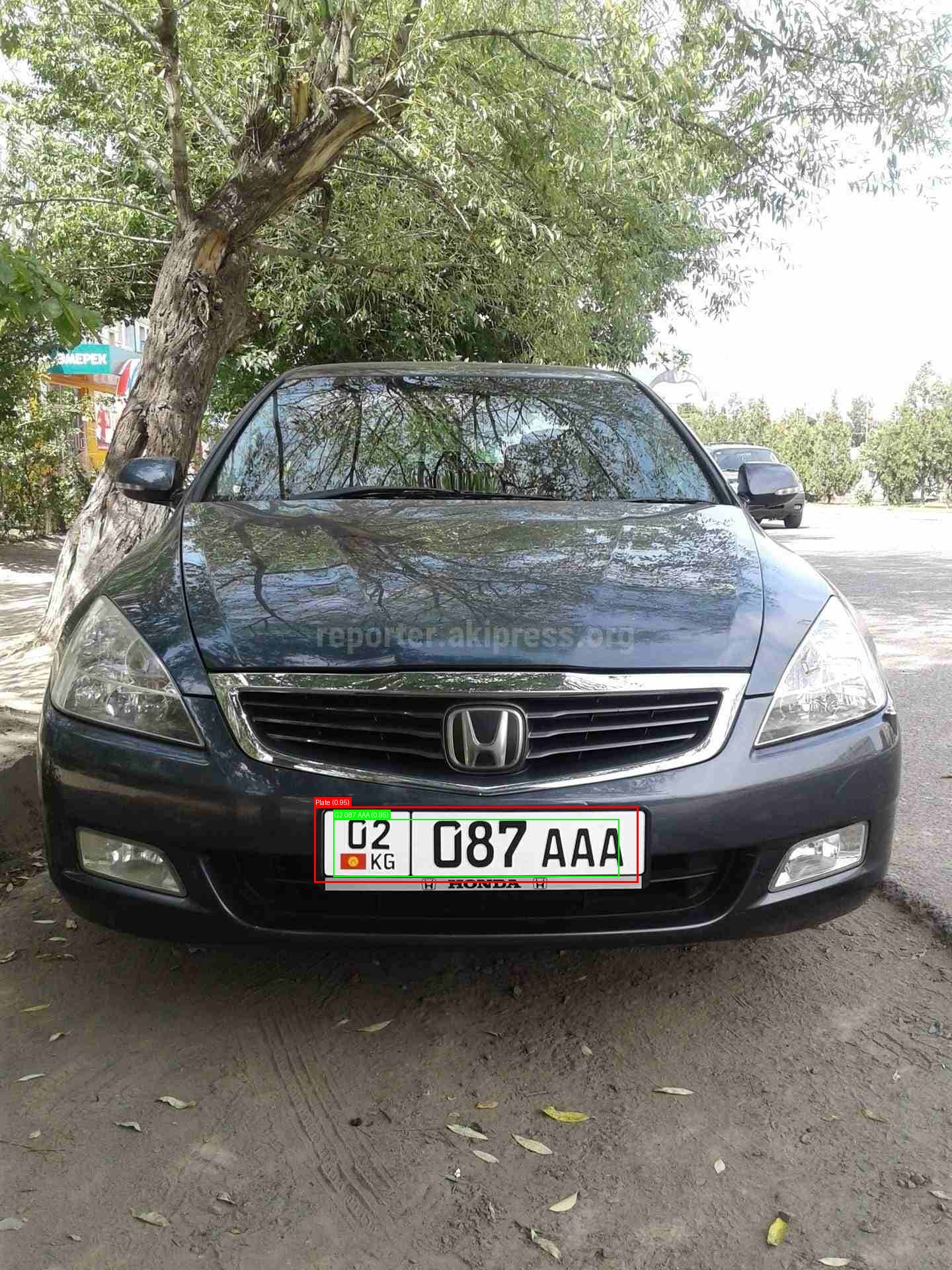 Processed image with license plate annotations