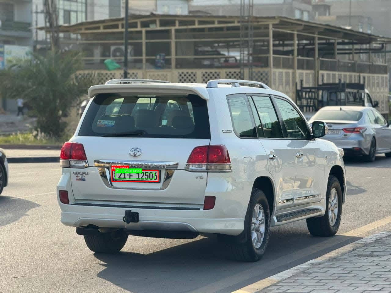 Processed image with license plate annotations