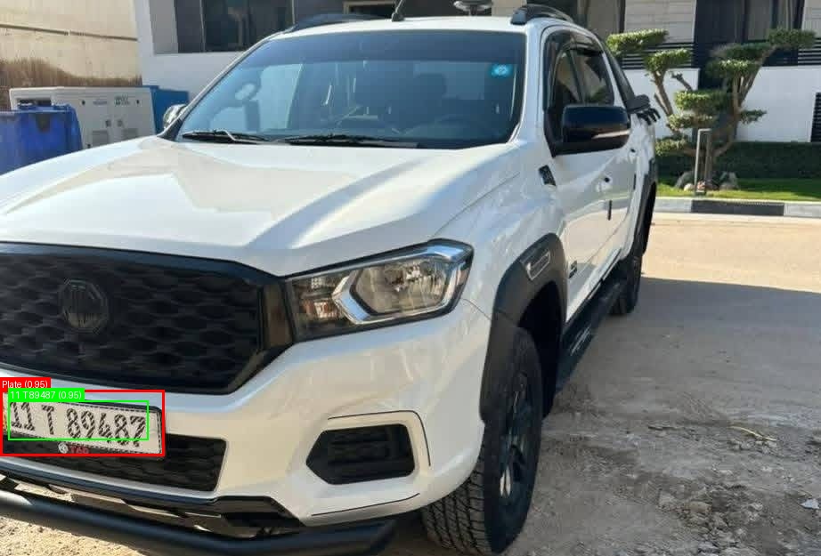 Processed image with license plate annotations