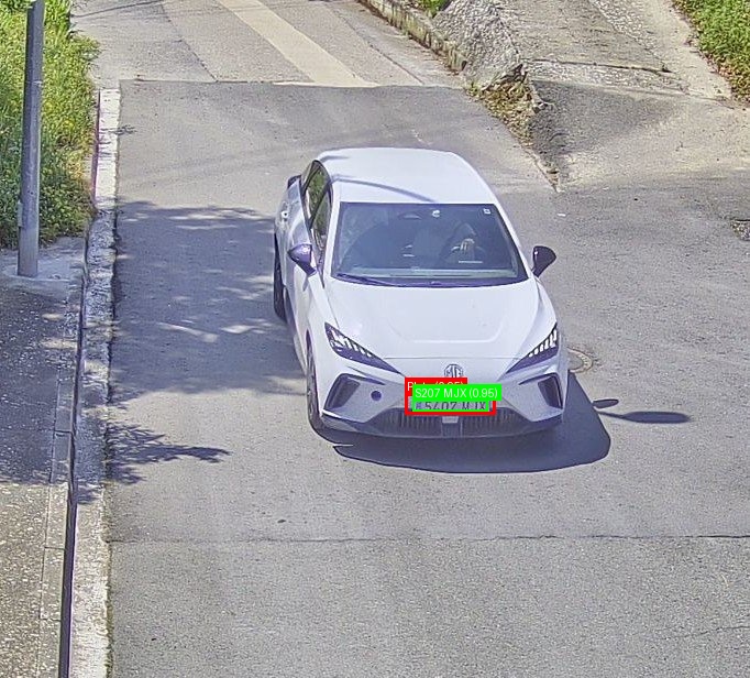 Processed image with license plate annotations