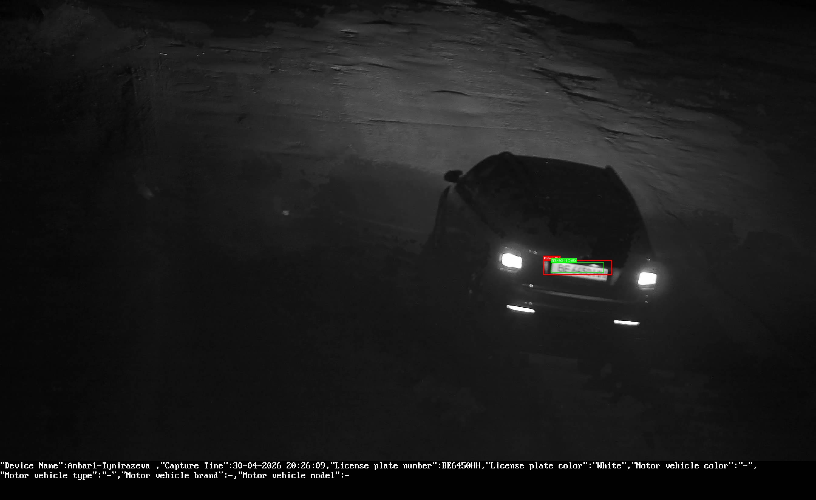 Processed image with license plate annotations