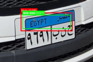 Processed image with license plate annotations