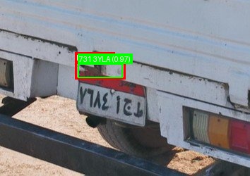 Processed image with license plate annotations