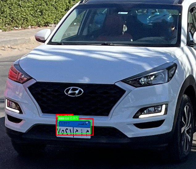 Processed image with license plate annotations