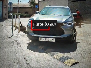 Processed image with license plate annotations