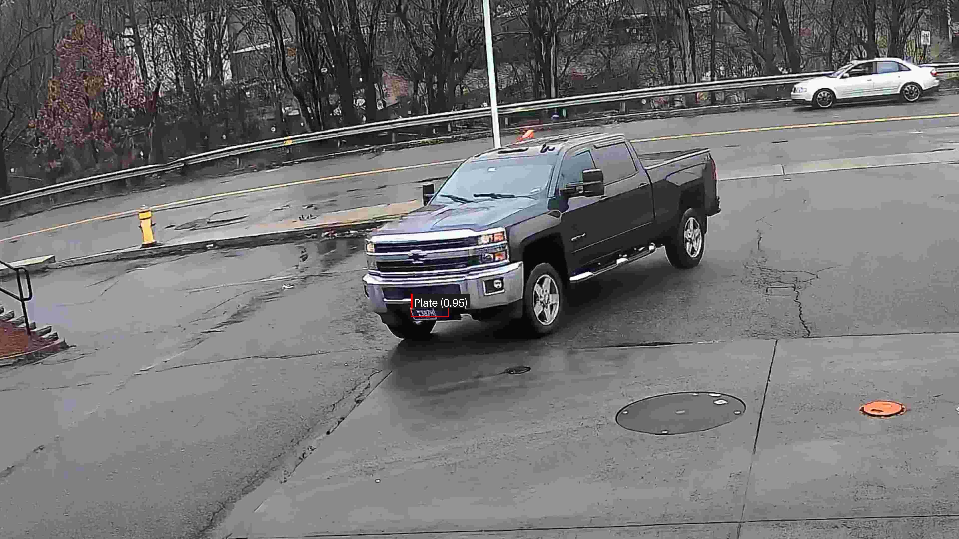 Processed image with license plate annotations