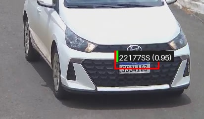Processed image with license plate annotations